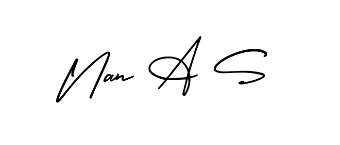 AmerikaSignatureDemo-Regular is a professional signature style that is perfect for those who want to add a touch of class to their signature. It is also a great choice for those who want to make their signature more unique. Get Nan A S name to fancy signature for free. Nan A S signature style 3 images and pictures png