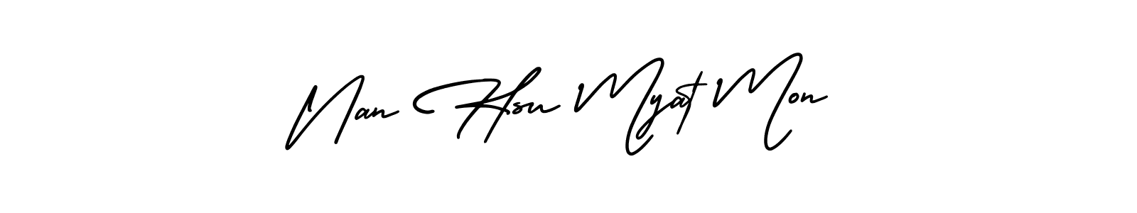 How to make Nan Hsu Myat Mon name signature. Use AmerikaSignatureDemo-Regular style for creating short signs online. This is the latest handwritten sign. Nan Hsu Myat Mon signature style 3 images and pictures png