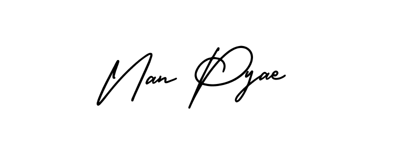 Use a signature maker to create a handwritten signature online. With this signature software, you can design (AmerikaSignatureDemo-Regular) your own signature for name Nan Pyae. Nan Pyae signature style 3 images and pictures png