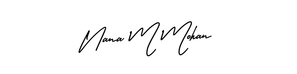 Use a signature maker to create a handwritten signature online. With this signature software, you can design (AmerikaSignatureDemo-Regular) your own signature for name Nana M Mohan. Nana M Mohan signature style 3 images and pictures png