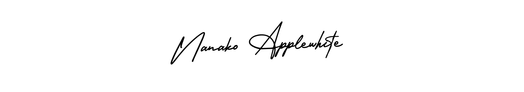 if you are searching for the best signature style for your name Nanako Applewhite. so please give up your signature search. here we have designed multiple signature styles  using AmerikaSignatureDemo-Regular. Nanako Applewhite signature style 3 images and pictures png