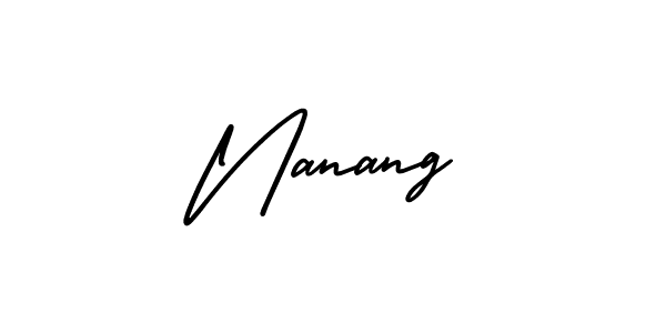 Similarly AmerikaSignatureDemo-Regular is the best handwritten signature design. Signature creator online .You can use it as an online autograph creator for name Nanang. Nanang signature style 3 images and pictures png