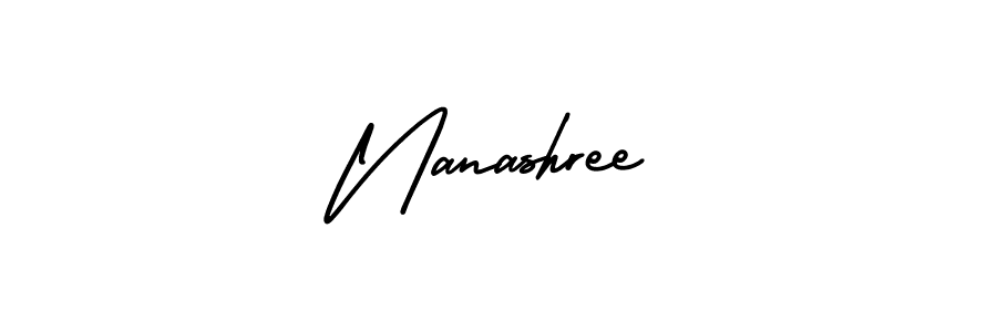 How to make Nanashree name signature. Use AmerikaSignatureDemo-Regular style for creating short signs online. This is the latest handwritten sign. Nanashree signature style 3 images and pictures png