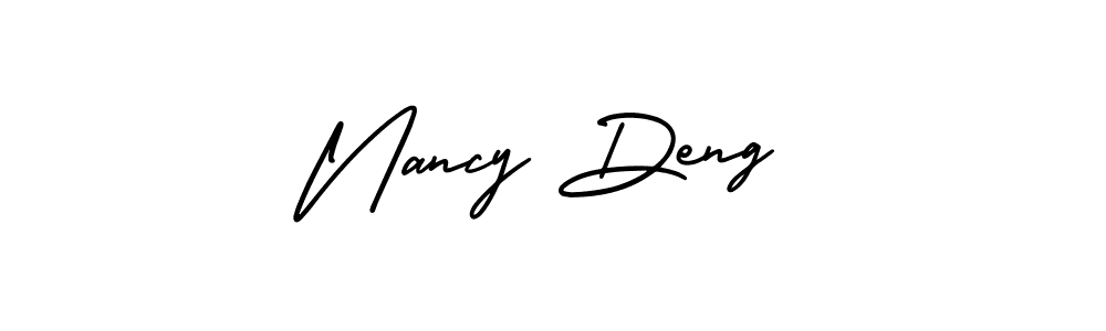 This is the best signature style for the Nancy Deng name. Also you like these signature font (AmerikaSignatureDemo-Regular). Mix name signature. Nancy Deng signature style 3 images and pictures png