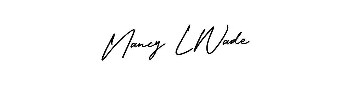 This is the best signature style for the Nancy L Wade name. Also you like these signature font (AmerikaSignatureDemo-Regular). Mix name signature. Nancy L Wade signature style 3 images and pictures png
