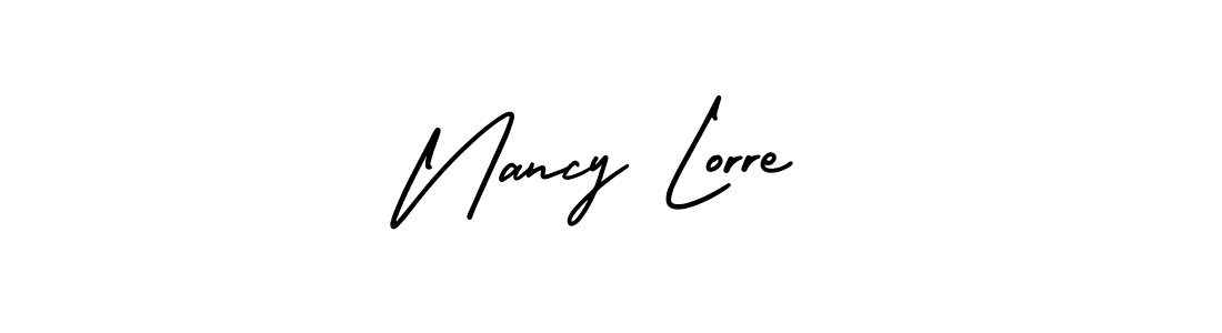 How to make Nancy Lorre name signature. Use AmerikaSignatureDemo-Regular style for creating short signs online. This is the latest handwritten sign. Nancy Lorre signature style 3 images and pictures png