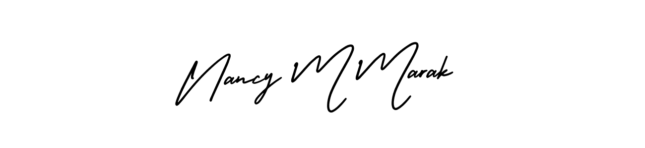 Make a beautiful signature design for name Nancy M Marak. With this signature (AmerikaSignatureDemo-Regular) style, you can create a handwritten signature for free. Nancy M Marak signature style 3 images and pictures png