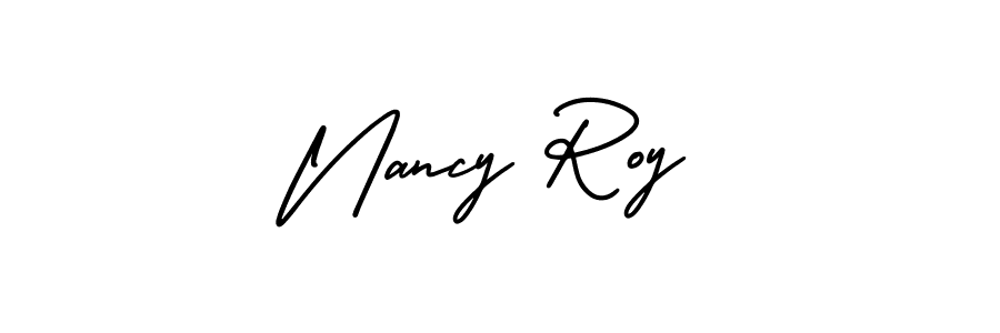 How to Draw Nancy Roy signature style? AmerikaSignatureDemo-Regular is a latest design signature styles for name Nancy Roy. Nancy Roy signature style 3 images and pictures png