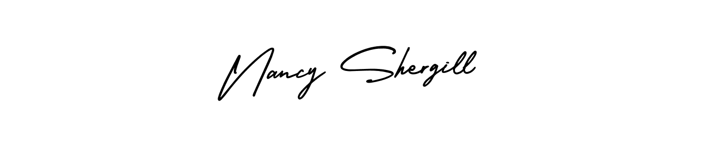 Nancy Shergill stylish signature style. Best Handwritten Sign (AmerikaSignatureDemo-Regular) for my name. Handwritten Signature Collection Ideas for my name Nancy Shergill. Nancy Shergill signature style 3 images and pictures png