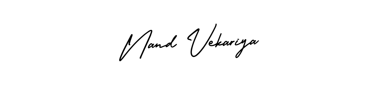 Nand Vekariya stylish signature style. Best Handwritten Sign (AmerikaSignatureDemo-Regular) for my name. Handwritten Signature Collection Ideas for my name Nand Vekariya. Nand Vekariya signature style 3 images and pictures png
