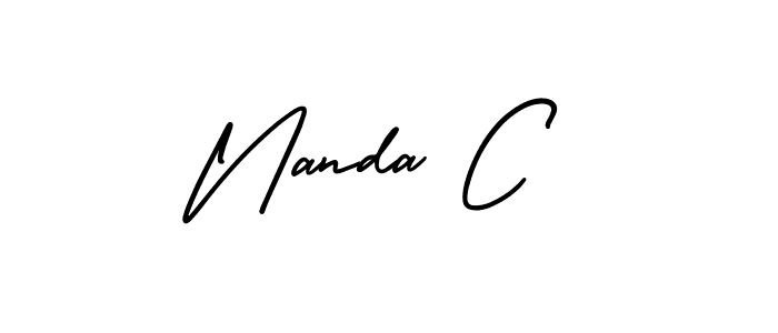 if you are searching for the best signature style for your name Nanda C. so please give up your signature search. here we have designed multiple signature styles  using AmerikaSignatureDemo-Regular. Nanda C signature style 3 images and pictures png