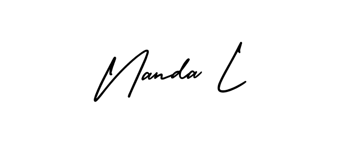 How to make Nanda L signature? AmerikaSignatureDemo-Regular is a professional autograph style. Create handwritten signature for Nanda L name. Nanda L signature style 3 images and pictures png