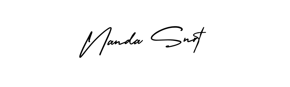 Make a beautiful signature design for name Nanda Snrt. With this signature (AmerikaSignatureDemo-Regular) style, you can create a handwritten signature for free. Nanda Snrt signature style 3 images and pictures png