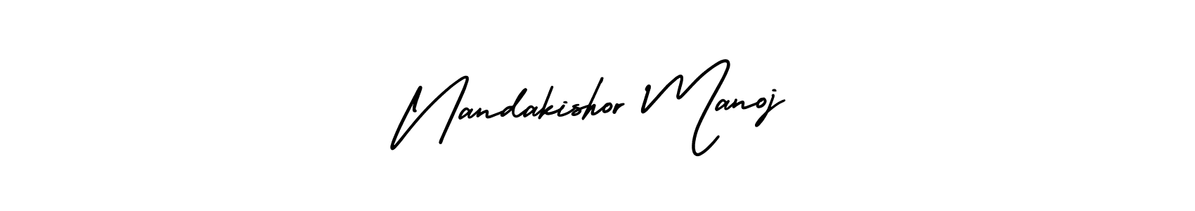 if you are searching for the best signature style for your name Nandakishor Manoj. so please give up your signature search. here we have designed multiple signature styles  using AmerikaSignatureDemo-Regular. Nandakishor Manoj signature style 3 images and pictures png
