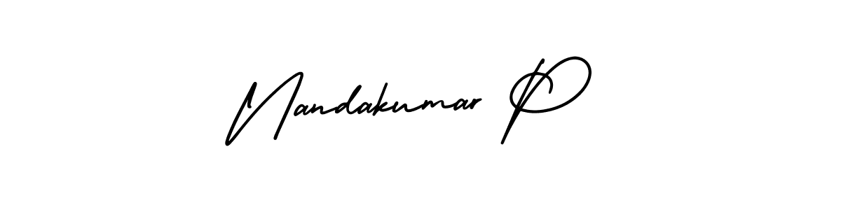 Use a signature maker to create a handwritten signature online. With this signature software, you can design (AmerikaSignatureDemo-Regular) your own signature for name Nandakumar P. Nandakumar P signature style 3 images and pictures png