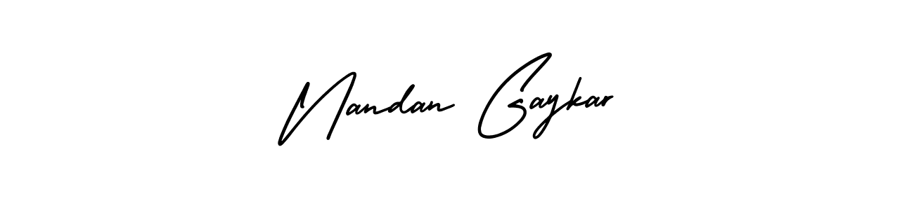 How to make Nandan Gaykar name signature. Use AmerikaSignatureDemo-Regular style for creating short signs online. This is the latest handwritten sign. Nandan Gaykar signature style 3 images and pictures png