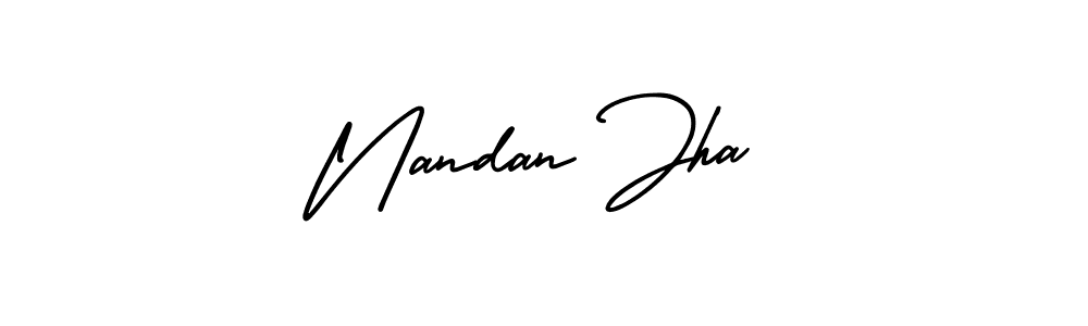 Create a beautiful signature design for name Nandan Jha. With this signature (AmerikaSignatureDemo-Regular) fonts, you can make a handwritten signature for free. Nandan Jha signature style 3 images and pictures png