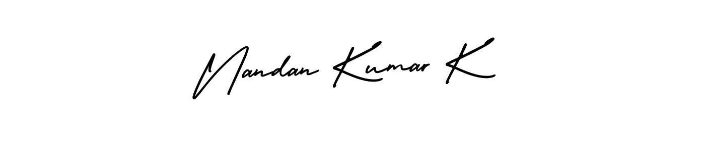 Nandan Kumar K stylish signature style. Best Handwritten Sign (AmerikaSignatureDemo-Regular) for my name. Handwritten Signature Collection Ideas for my name Nandan Kumar K. Nandan Kumar K signature style 3 images and pictures png