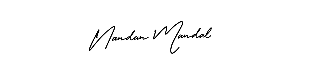 How to make Nandan Mandal signature? AmerikaSignatureDemo-Regular is a professional autograph style. Create handwritten signature for Nandan Mandal name. Nandan Mandal signature style 3 images and pictures png