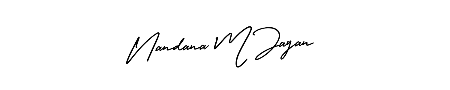 Use a signature maker to create a handwritten signature online. With this signature software, you can design (AmerikaSignatureDemo-Regular) your own signature for name Nandana M Jayan. Nandana M Jayan signature style 3 images and pictures png