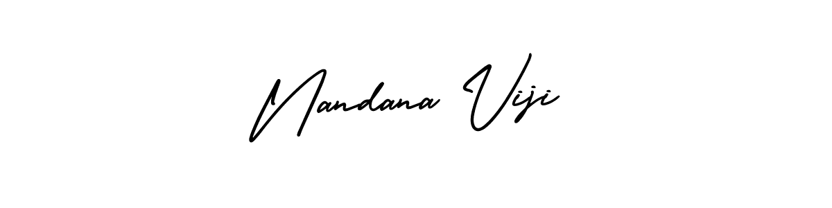 Make a beautiful signature design for name Nandana Viji. With this signature (AmerikaSignatureDemo-Regular) style, you can create a handwritten signature for free. Nandana Viji signature style 3 images and pictures png