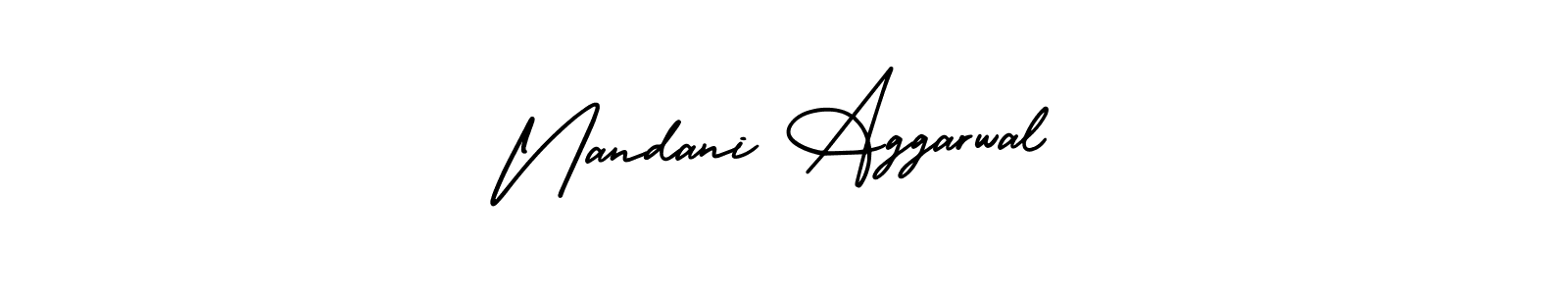 This is the best signature style for the Nandani Aggarwal name. Also you like these signature font (AmerikaSignatureDemo-Regular). Mix name signature. Nandani Aggarwal signature style 3 images and pictures png