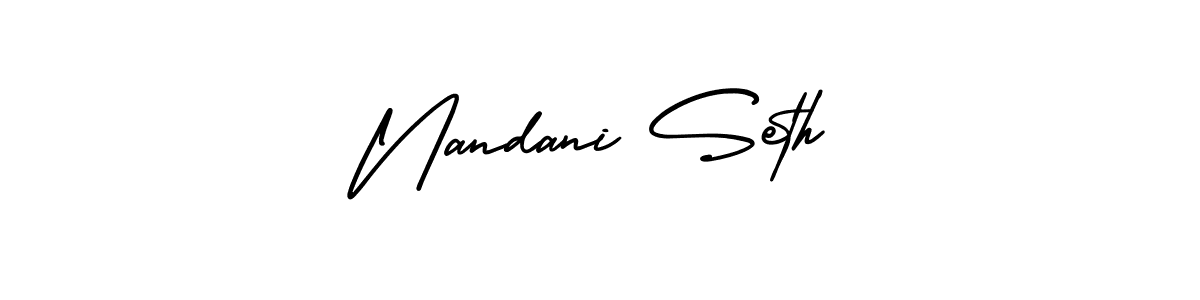How to make Nandani Seth signature? AmerikaSignatureDemo-Regular is a professional autograph style. Create handwritten signature for Nandani Seth name. Nandani Seth signature style 3 images and pictures png