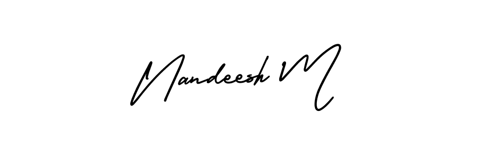 Also You can easily find your signature by using the search form. We will create Nandeesh M name handwritten signature images for you free of cost using AmerikaSignatureDemo-Regular sign style. Nandeesh M signature style 3 images and pictures png