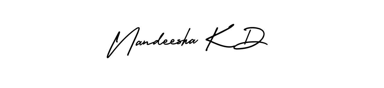 Also we have Nandeesha K D name is the best signature style. Create professional handwritten signature collection using AmerikaSignatureDemo-Regular autograph style. Nandeesha K D signature style 3 images and pictures png