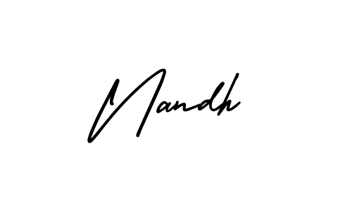 Use a signature maker to create a handwritten signature online. With this signature software, you can design (AmerikaSignatureDemo-Regular) your own signature for name Nandh. Nandh signature style 3 images and pictures png