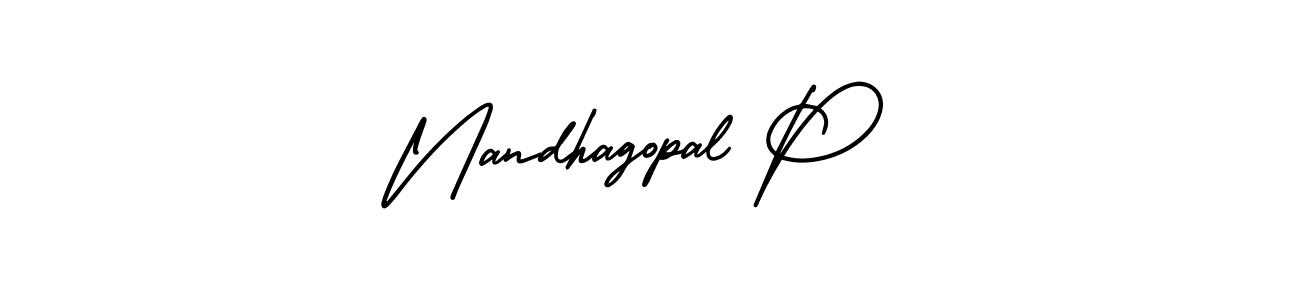 Make a beautiful signature design for name Nandhagopal P. With this signature (AmerikaSignatureDemo-Regular) style, you can create a handwritten signature for free. Nandhagopal P signature style 3 images and pictures png