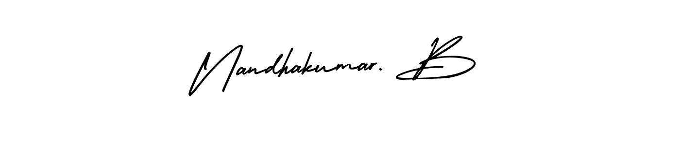 This is the best signature style for the Nandhakumar. B name. Also you like these signature font (AmerikaSignatureDemo-Regular). Mix name signature. Nandhakumar. B signature style 3 images and pictures png