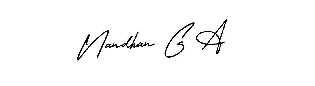 Design your own signature with our free online signature maker. With this signature software, you can create a handwritten (AmerikaSignatureDemo-Regular) signature for name Nandhan G A. Nandhan G A signature style 3 images and pictures png