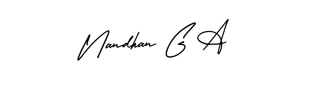 Make a short Nandhan G A signature style. Manage your documents anywhere anytime using AmerikaSignatureDemo-Regular. Create and add eSignatures, submit forms, share and send files easily. Nandhan G A signature style 3 images and pictures png