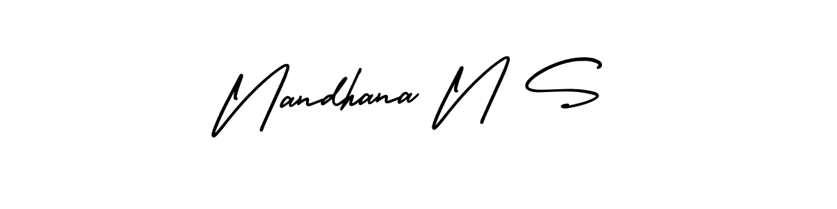 Also we have Nandhana N S name is the best signature style. Create professional handwritten signature collection using AmerikaSignatureDemo-Regular autograph style. Nandhana N S signature style 3 images and pictures png