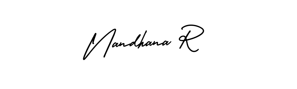 See photos of Nandhana R official signature by Spectra . Check more albums & portfolios. Read reviews & check more about AmerikaSignatureDemo-Regular font. Nandhana R signature style 3 images and pictures png