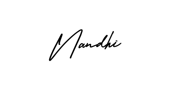 Make a beautiful signature design for name Nandhi. With this signature (AmerikaSignatureDemo-Regular) style, you can create a handwritten signature for free. Nandhi signature style 3 images and pictures png