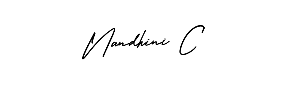 This is the best signature style for the Nandhini C name. Also you like these signature font (AmerikaSignatureDemo-Regular). Mix name signature. Nandhini C signature style 3 images and pictures png