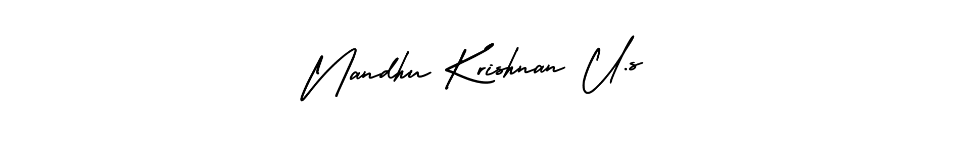 Design your own signature with our free online signature maker. With this signature software, you can create a handwritten (AmerikaSignatureDemo-Regular) signature for name Nandhu Krishnan U.s. Nandhu Krishnan U.s signature style 3 images and pictures png