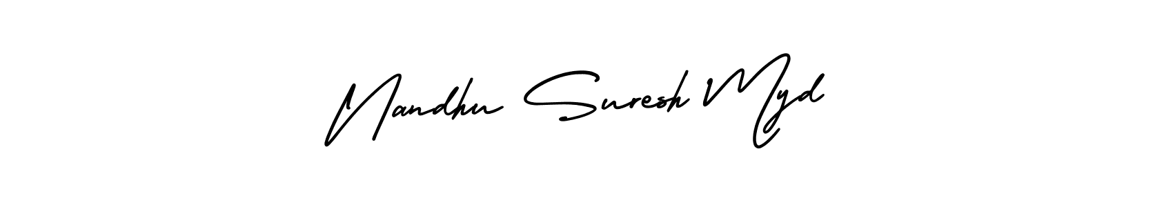 Create a beautiful signature design for name Nandhu Suresh Myd. With this signature (AmerikaSignatureDemo-Regular) fonts, you can make a handwritten signature for free. Nandhu Suresh Myd signature style 3 images and pictures png