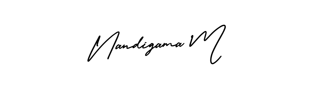 Create a beautiful signature design for name Nandigama M. With this signature (AmerikaSignatureDemo-Regular) fonts, you can make a handwritten signature for free. Nandigama M signature style 3 images and pictures png