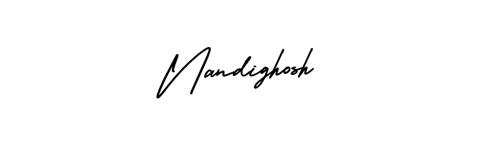 How to make Nandighosh signature? AmerikaSignatureDemo-Regular is a professional autograph style. Create handwritten signature for Nandighosh name. Nandighosh signature style 3 images and pictures png