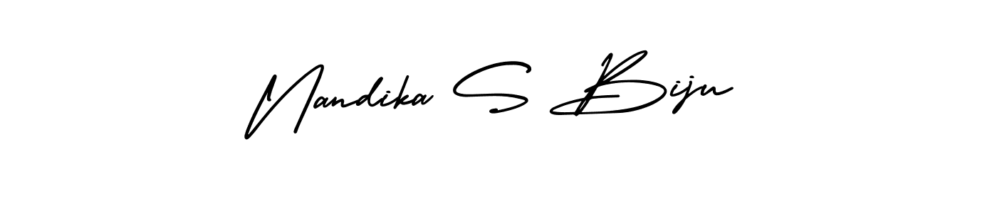 Make a beautiful signature design for name Nandika S Biju. With this signature (AmerikaSignatureDemo-Regular) style, you can create a handwritten signature for free. Nandika S Biju signature style 3 images and pictures png