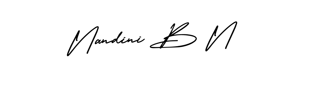 Make a beautiful signature design for name Nandini B N. With this signature (AmerikaSignatureDemo-Regular) style, you can create a handwritten signature for free. Nandini B N signature style 3 images and pictures png