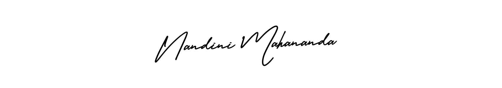 How to make Nandini Mahananda name signature. Use AmerikaSignatureDemo-Regular style for creating short signs online. This is the latest handwritten sign. Nandini Mahananda signature style 3 images and pictures png