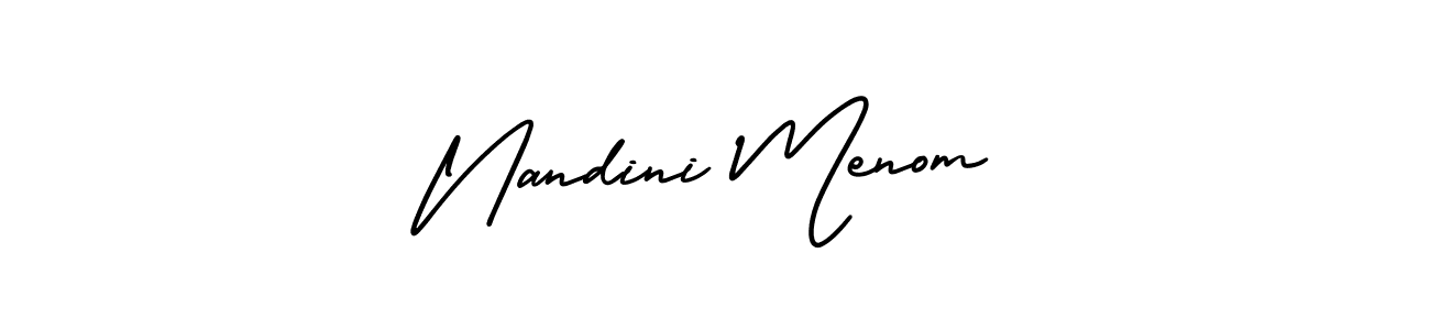AmerikaSignatureDemo-Regular is a professional signature style that is perfect for those who want to add a touch of class to their signature. It is also a great choice for those who want to make their signature more unique. Get Nandini Menom name to fancy signature for free. Nandini Menom signature style 3 images and pictures png