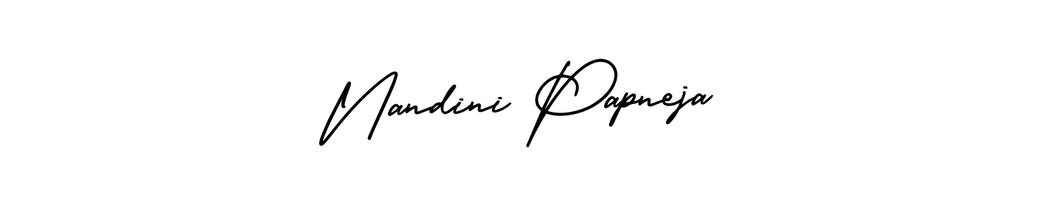 How to make Nandini Papneja name signature. Use AmerikaSignatureDemo-Regular style for creating short signs online. This is the latest handwritten sign. Nandini Papneja signature style 3 images and pictures png