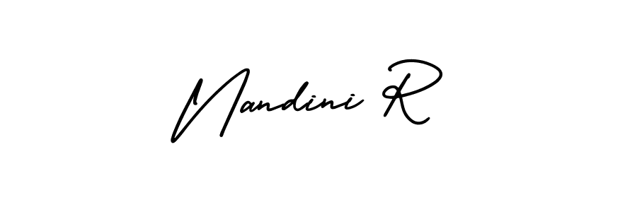 Design your own signature with our free online signature maker. With this signature software, you can create a handwritten (AmerikaSignatureDemo-Regular) signature for name Nandini R. Nandini R signature style 3 images and pictures png