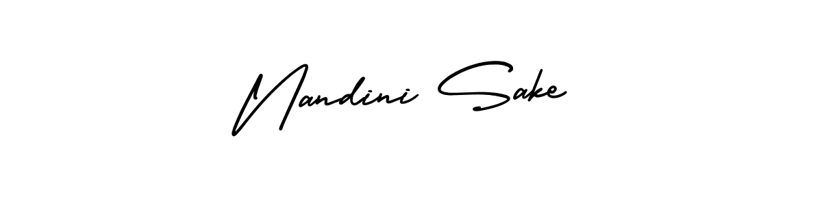 Use a signature maker to create a handwritten signature online. With this signature software, you can design (AmerikaSignatureDemo-Regular) your own signature for name Nandini Sake. Nandini Sake signature style 3 images and pictures png