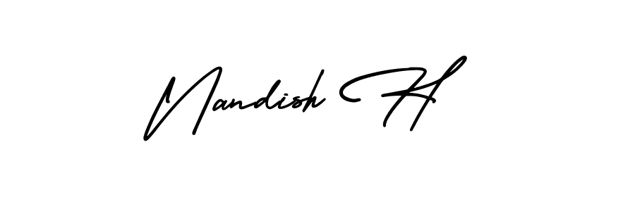 Make a short Nandish H signature style. Manage your documents anywhere anytime using AmerikaSignatureDemo-Regular. Create and add eSignatures, submit forms, share and send files easily. Nandish H signature style 3 images and pictures png